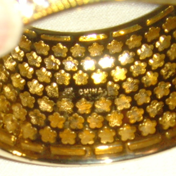 Joan Boyce Gold-Tone and Clear R/S Bracelet - Picture 7 of 12